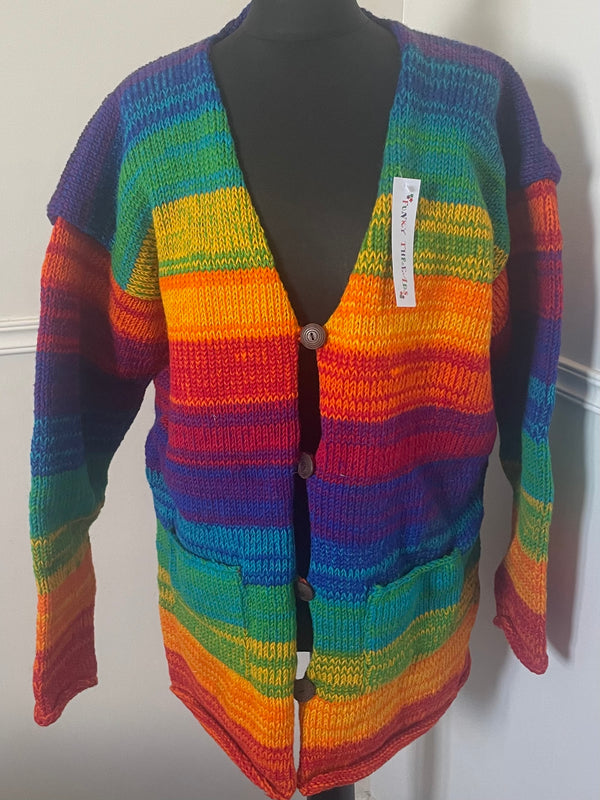 Rainbow Wool Cardigan