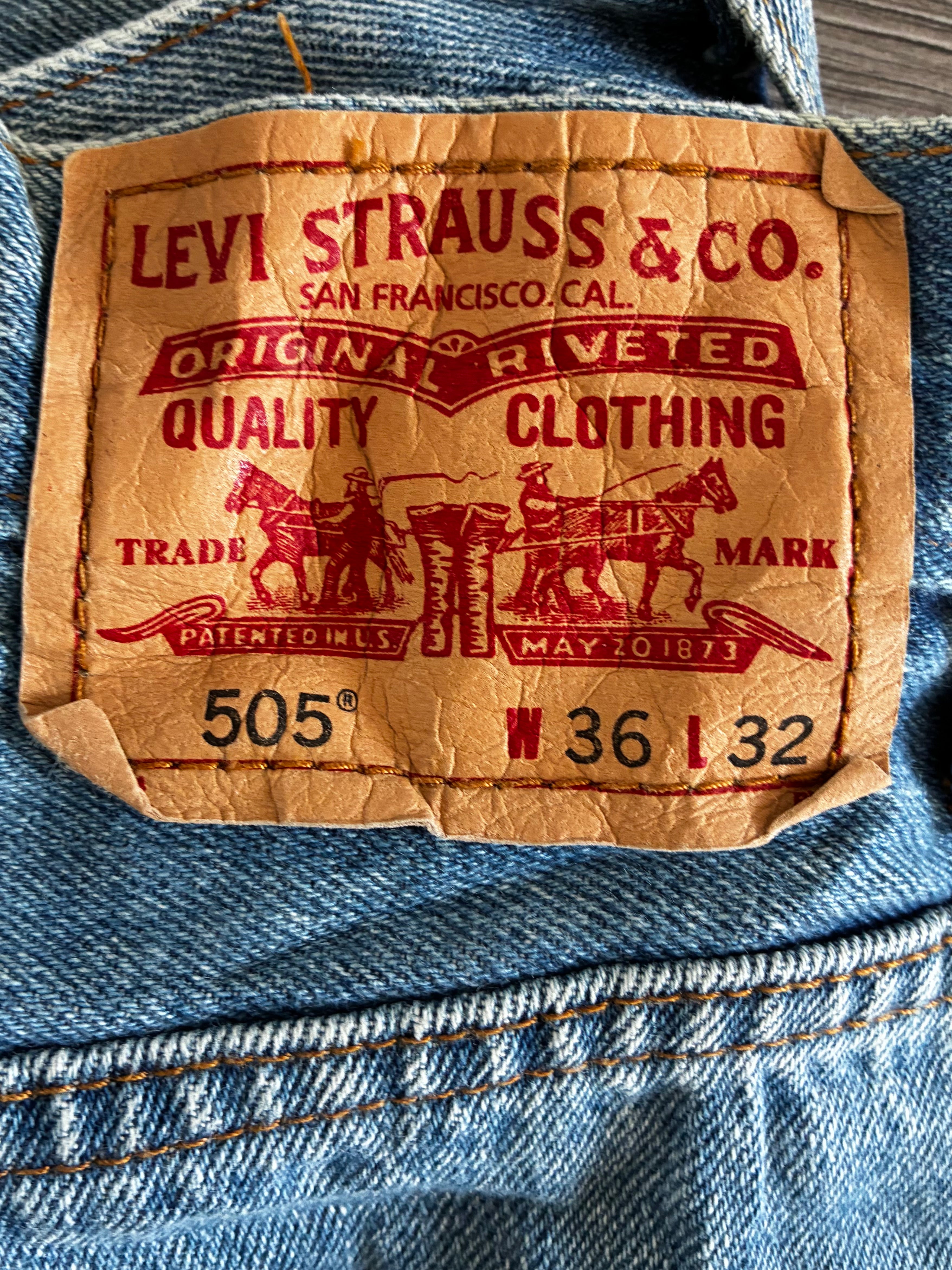 Vintage Levi's 505, Blue, Label - W36, L32, Actual Size - W35, L31