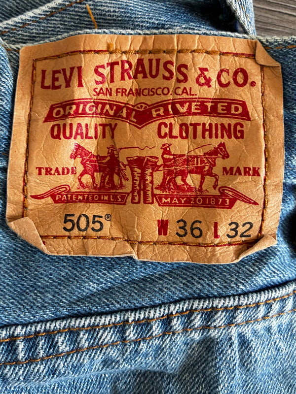 Vintage Levi's 505, Blue, Label - W36, L32, Actual Size - W35, L31