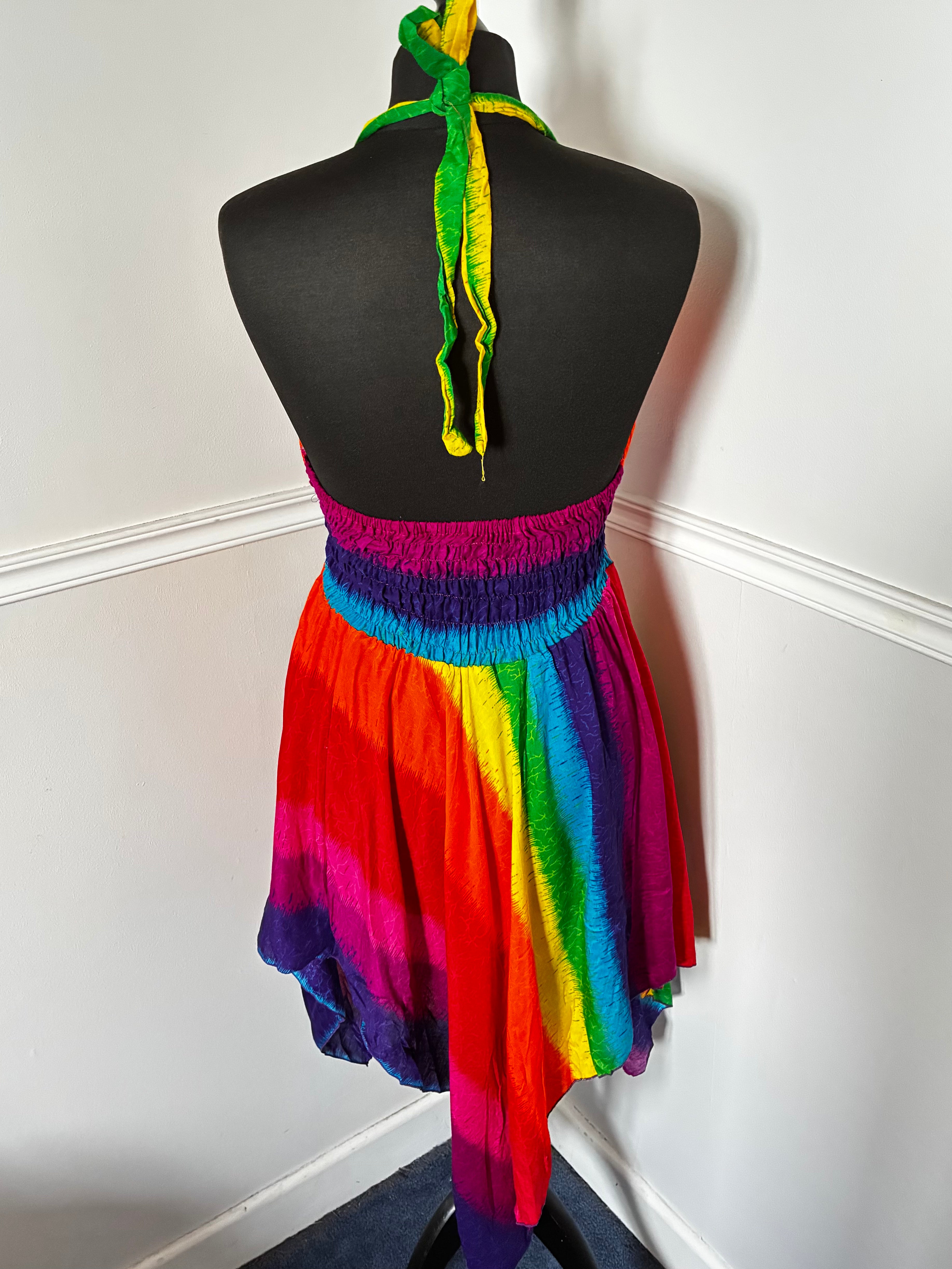 Rainbow Halter neck Pixie Dress