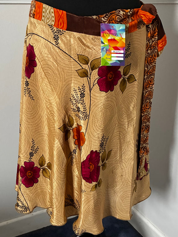 Recycled Reversible Wrap Saree Short Skirt