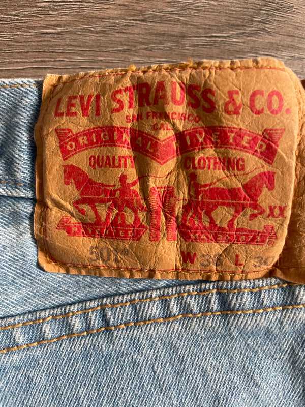 Vintage Levi's 501, Light Blue, Label - W36, L30, Actual Size - W38, L31