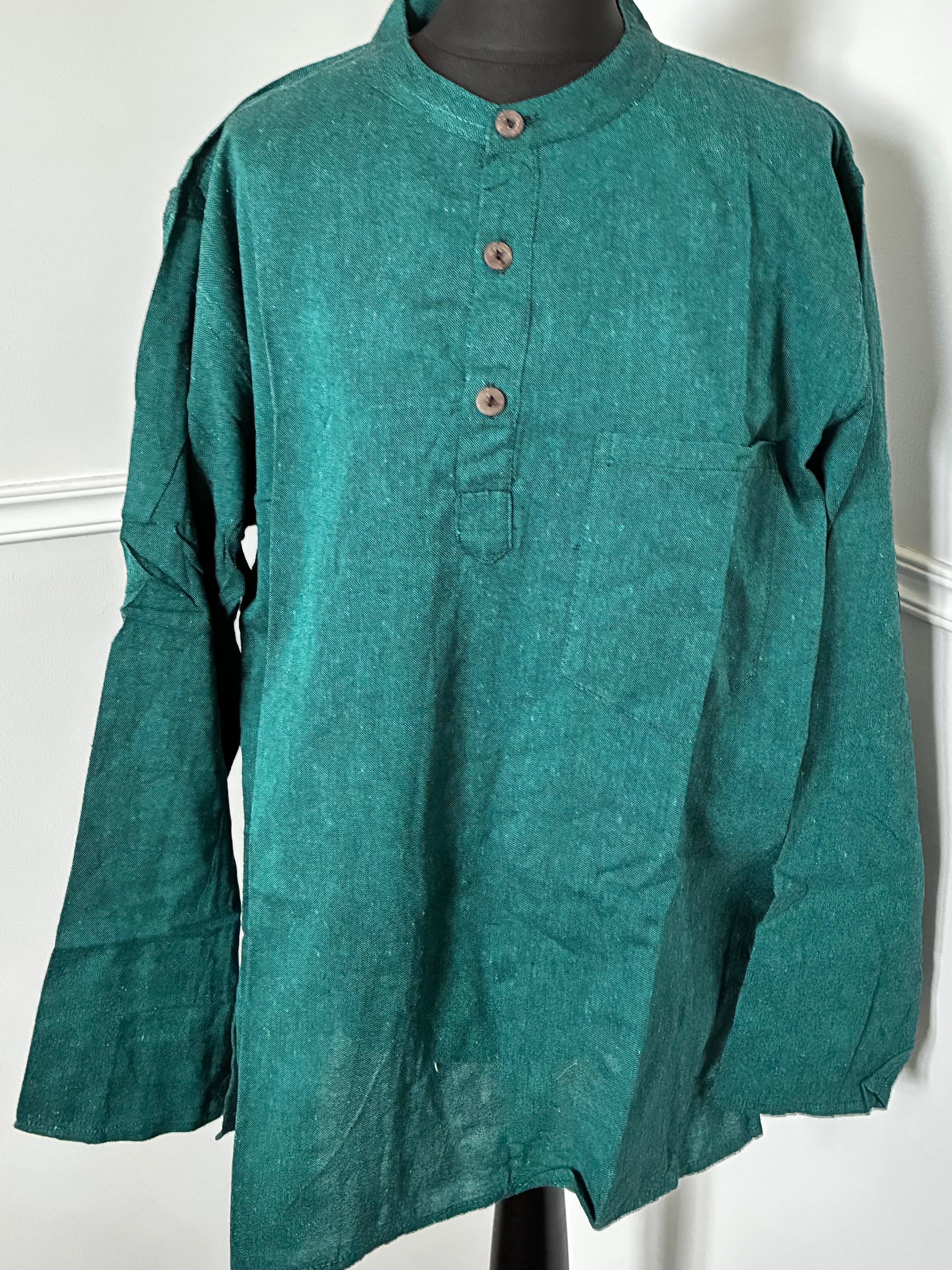 Teal Cotton Shirt, XXL