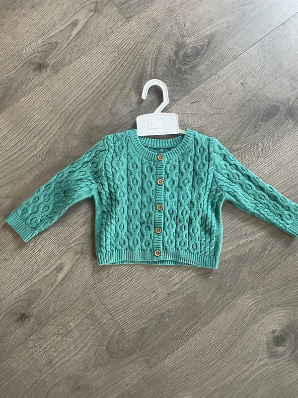 Green cardigan (3-6mths)