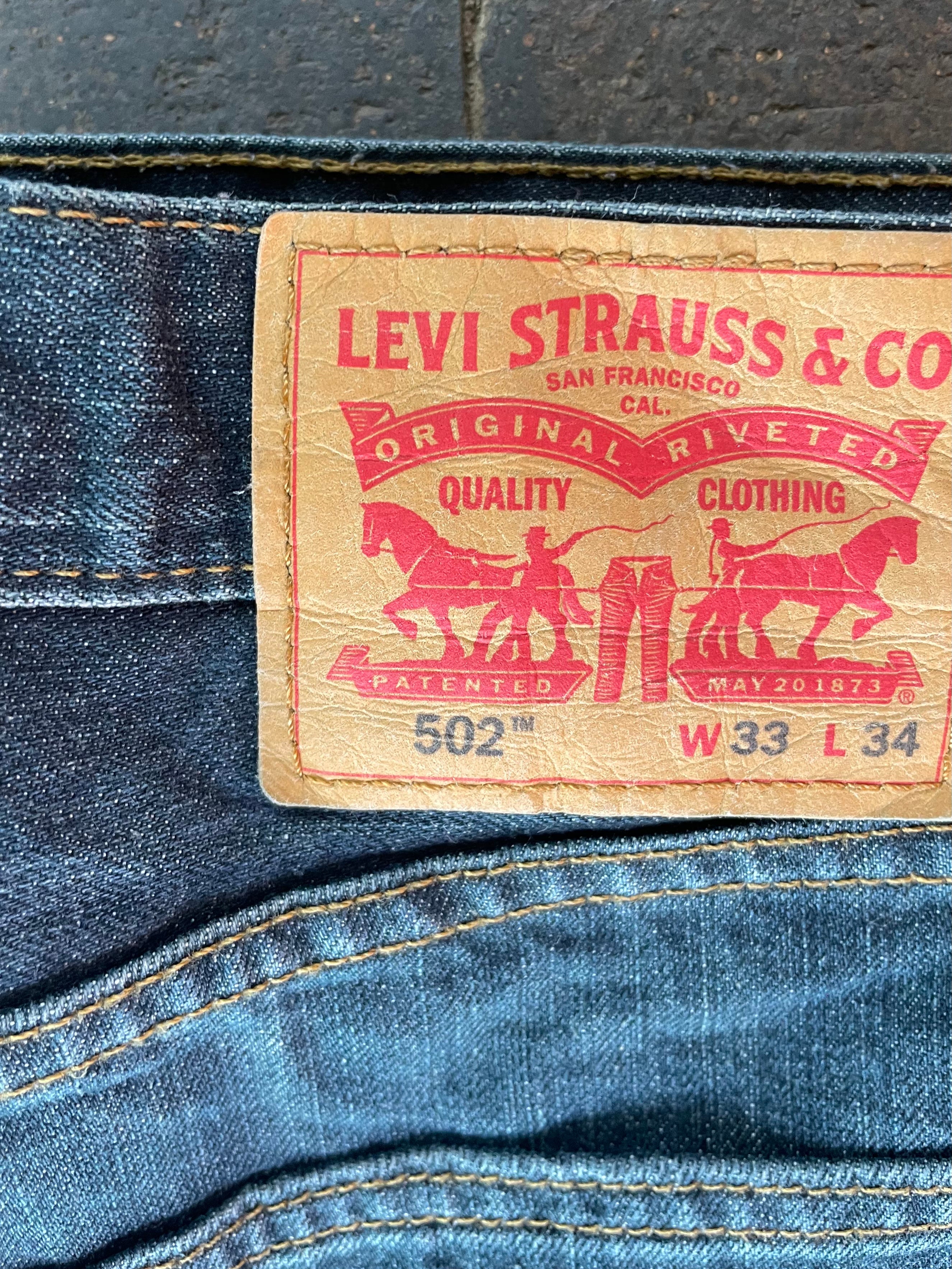 Vintage Levi's 502, Dark Blue, Label - W33, L34, Actual size - W34, L32