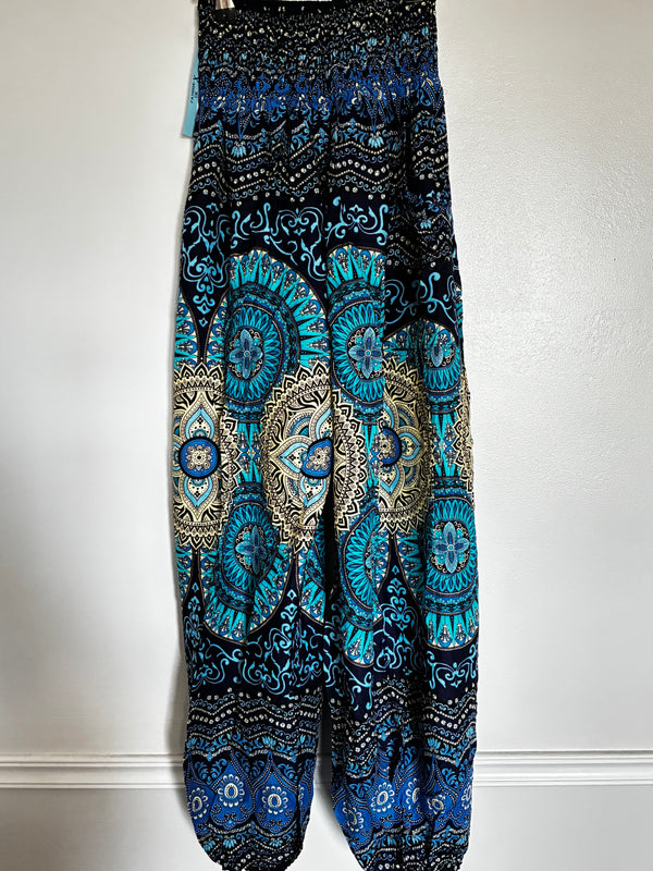 Blue/Cream Circles Harem Trousers