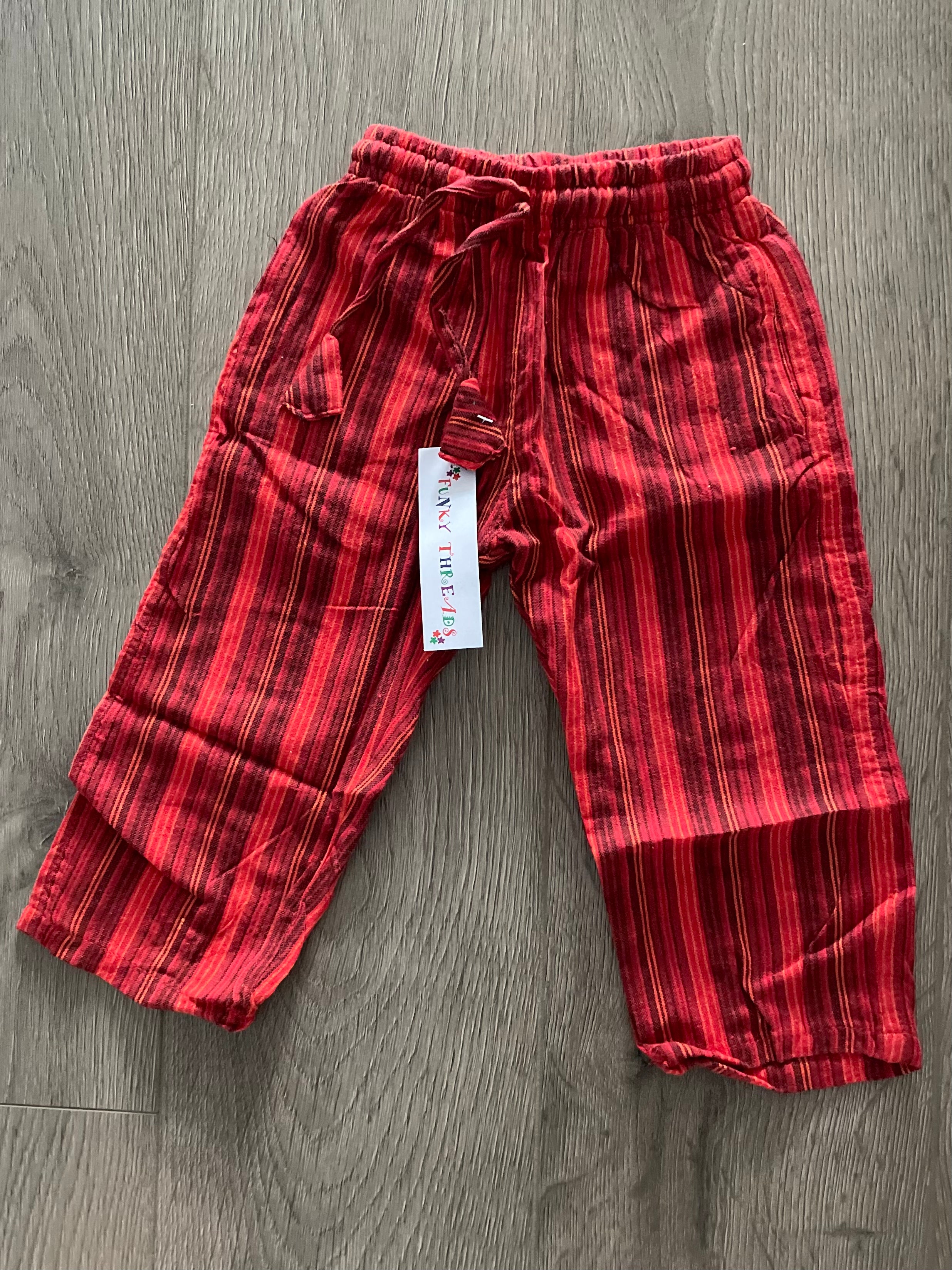 Red stripe cargos, (age 6-7)