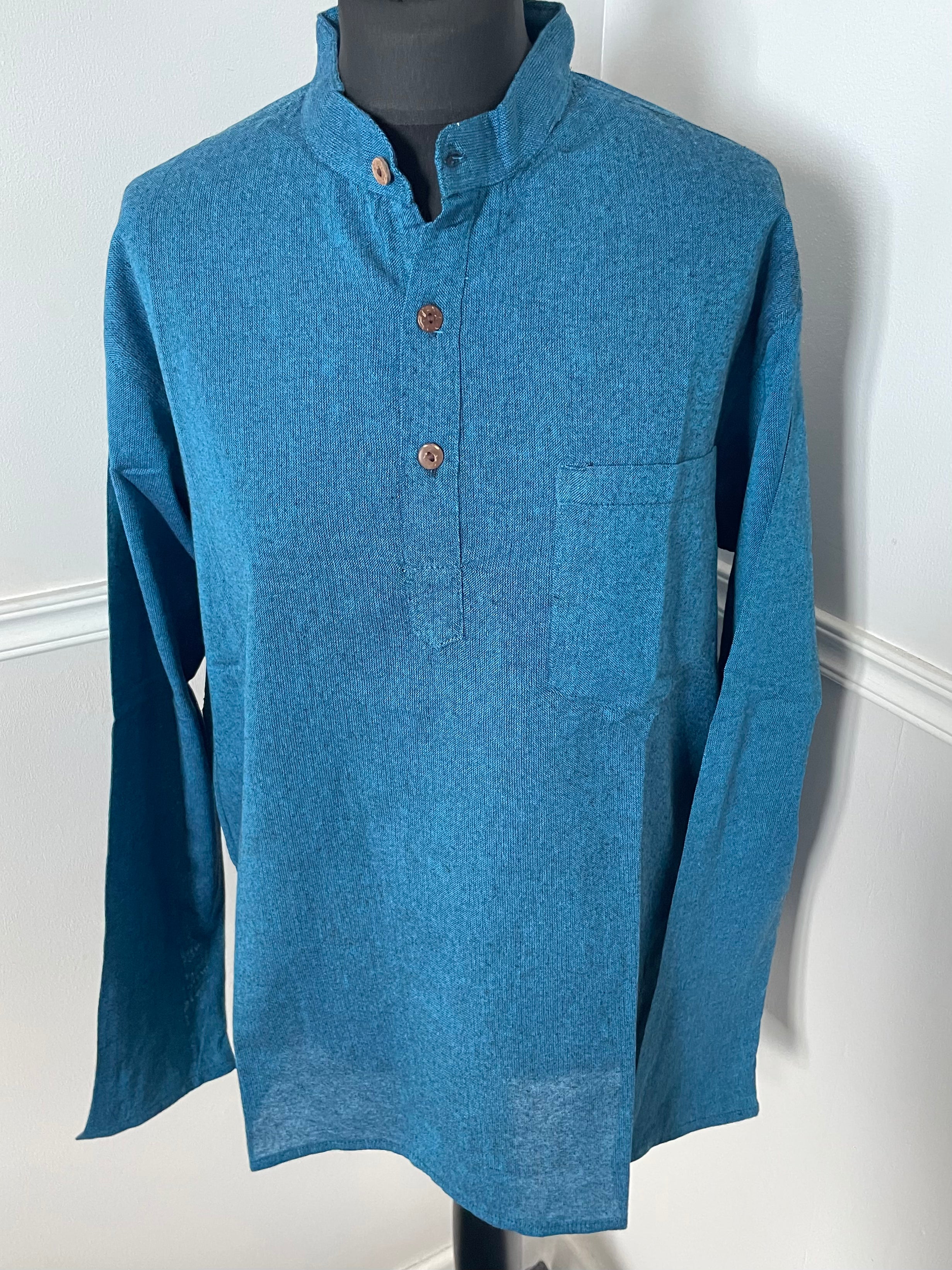 Teal Cotton Shirt, L