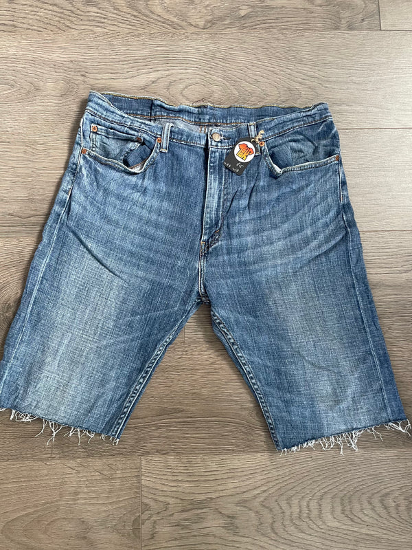 Vintage Up-cycled Levi's 505 Shorts, Blue, W38 L13