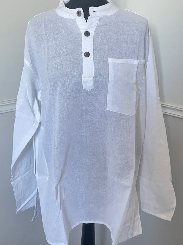 White Cotton Shirt, L