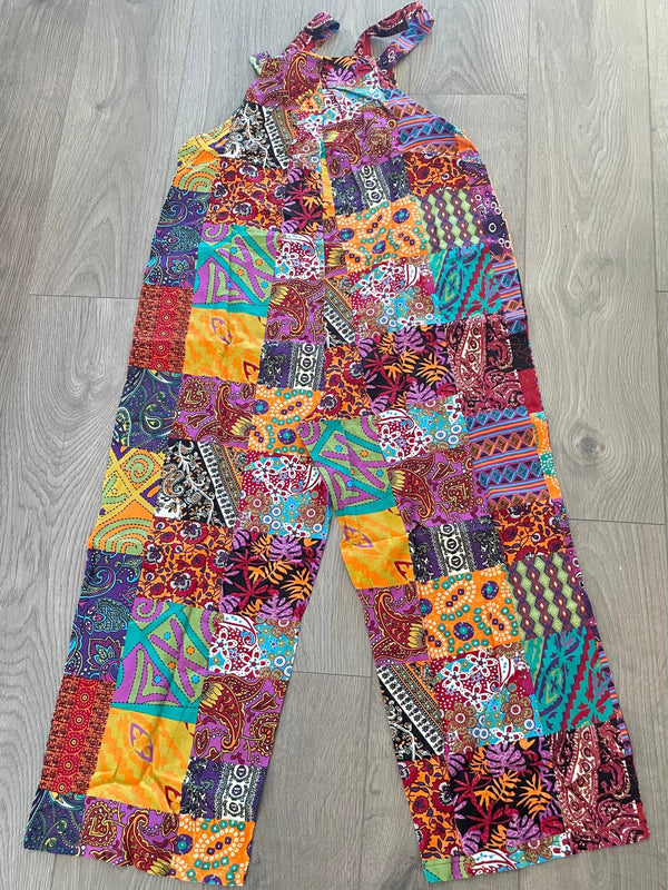 Orange Multi Patch Dungarees, M