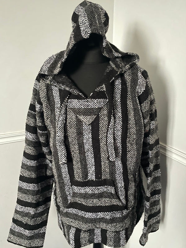 Black/Grey Baja Hoodie, M