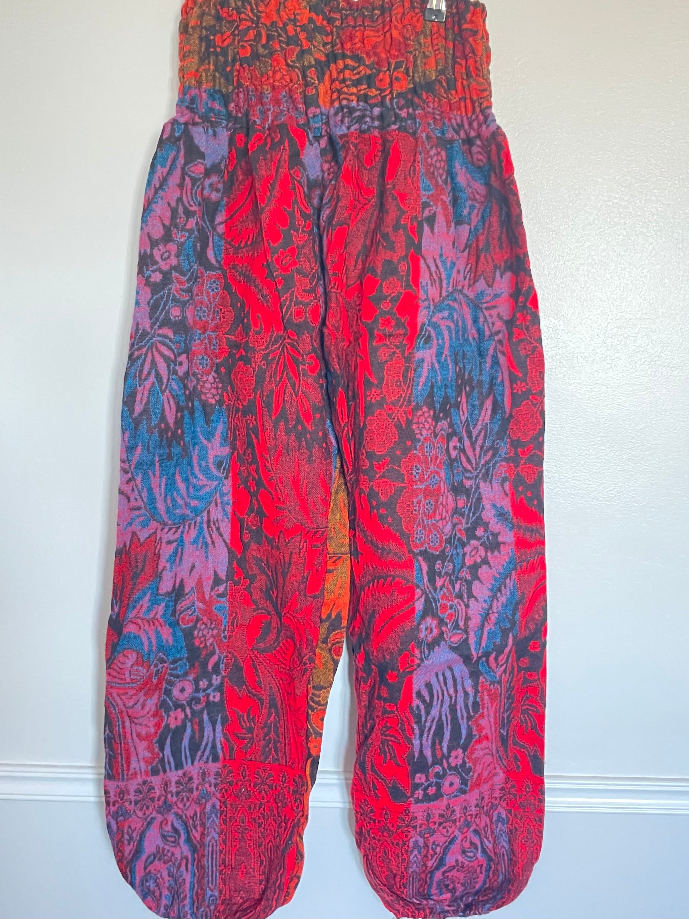 Snuggly Red/Orange Paisley Cashmelon Trousers, 26-50” Waist