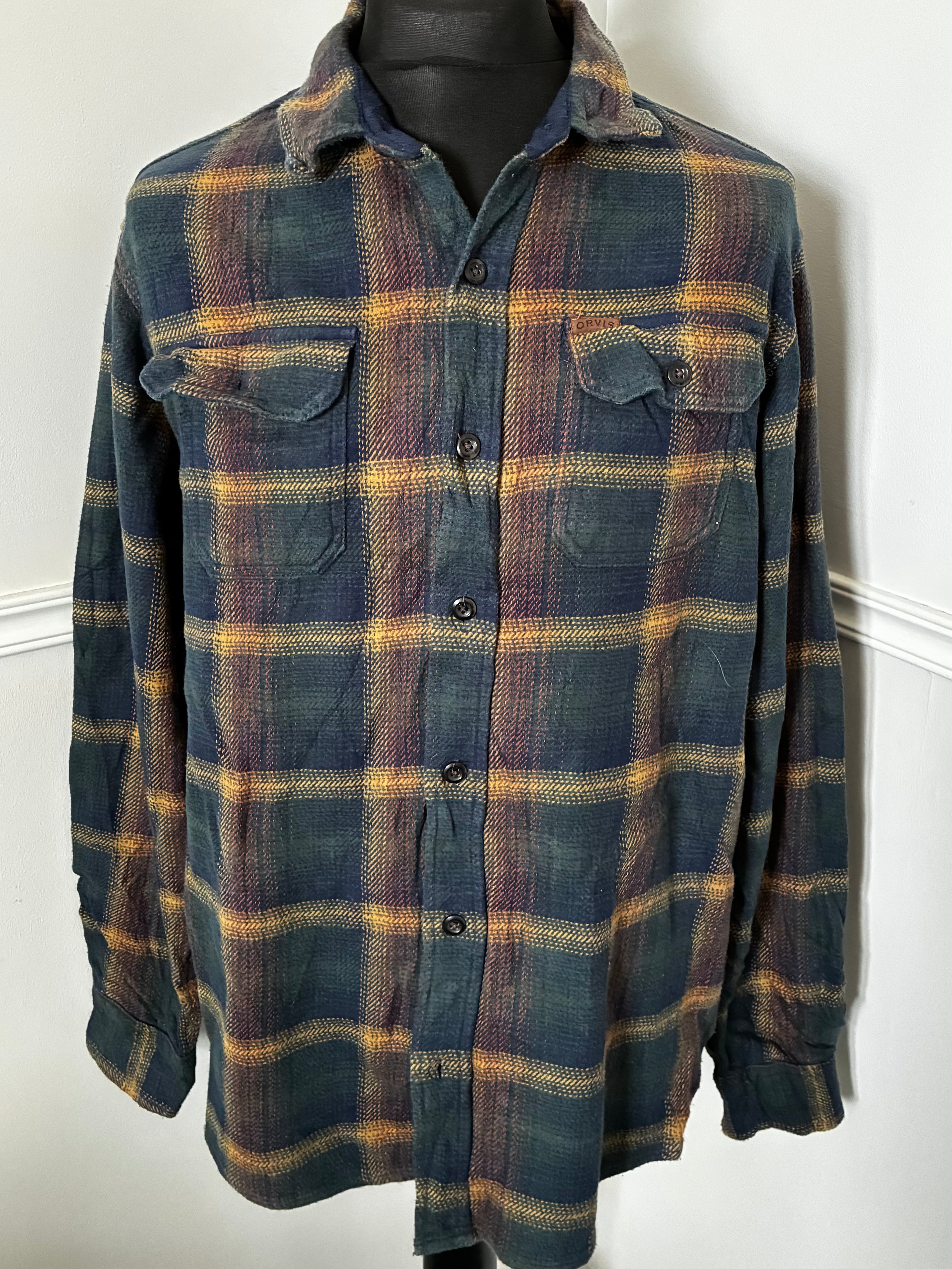 Thick Blue/Yellow Checked Flannel, XL