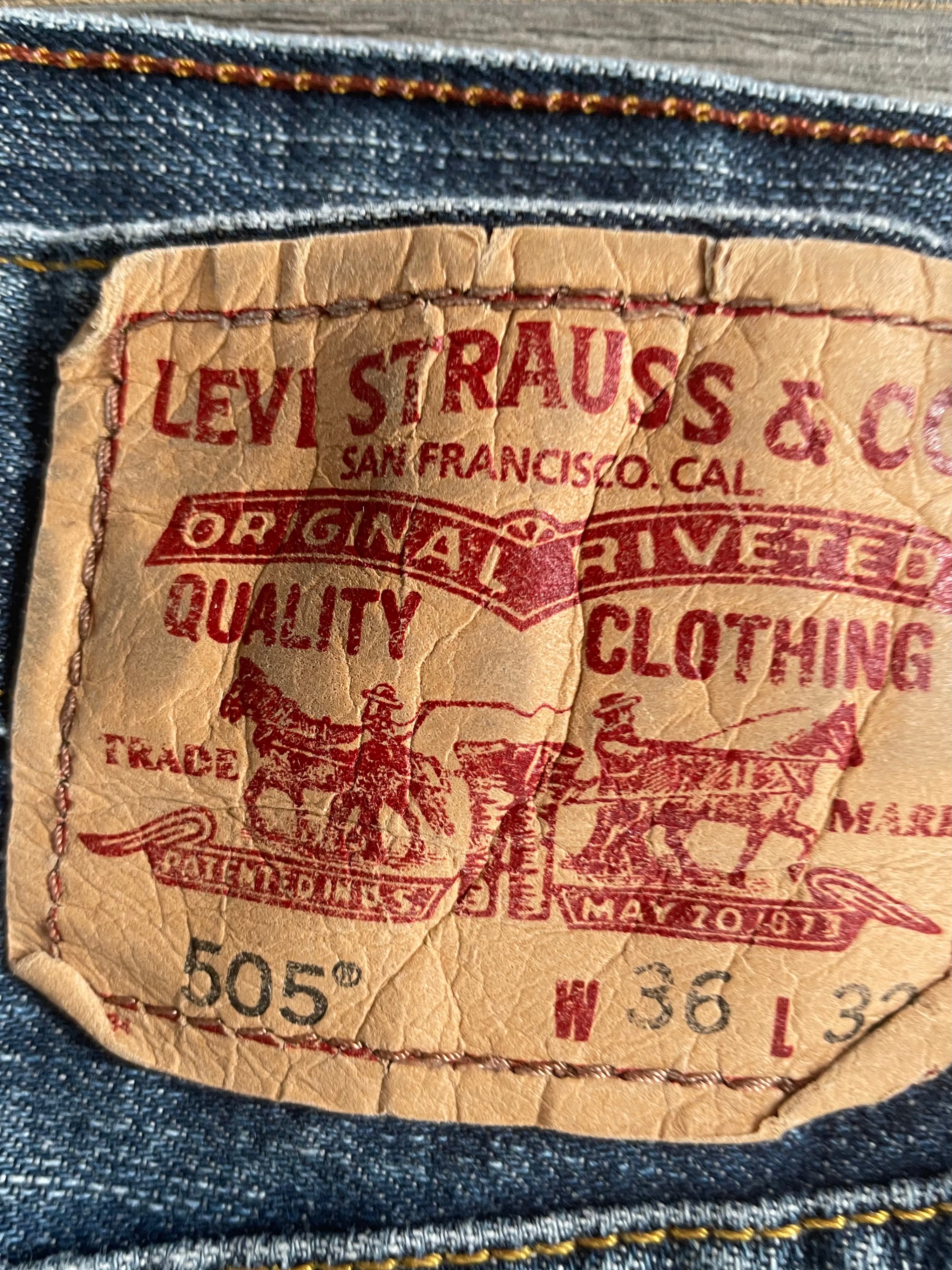Vintage Levi's 505, Blue, Label - W36, L32, Actual Size - W36, L30
