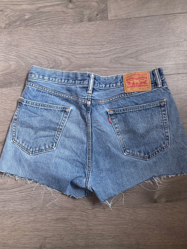 Vintage Up-cycled Levi's 505 Shorts, Blue, W34 L3