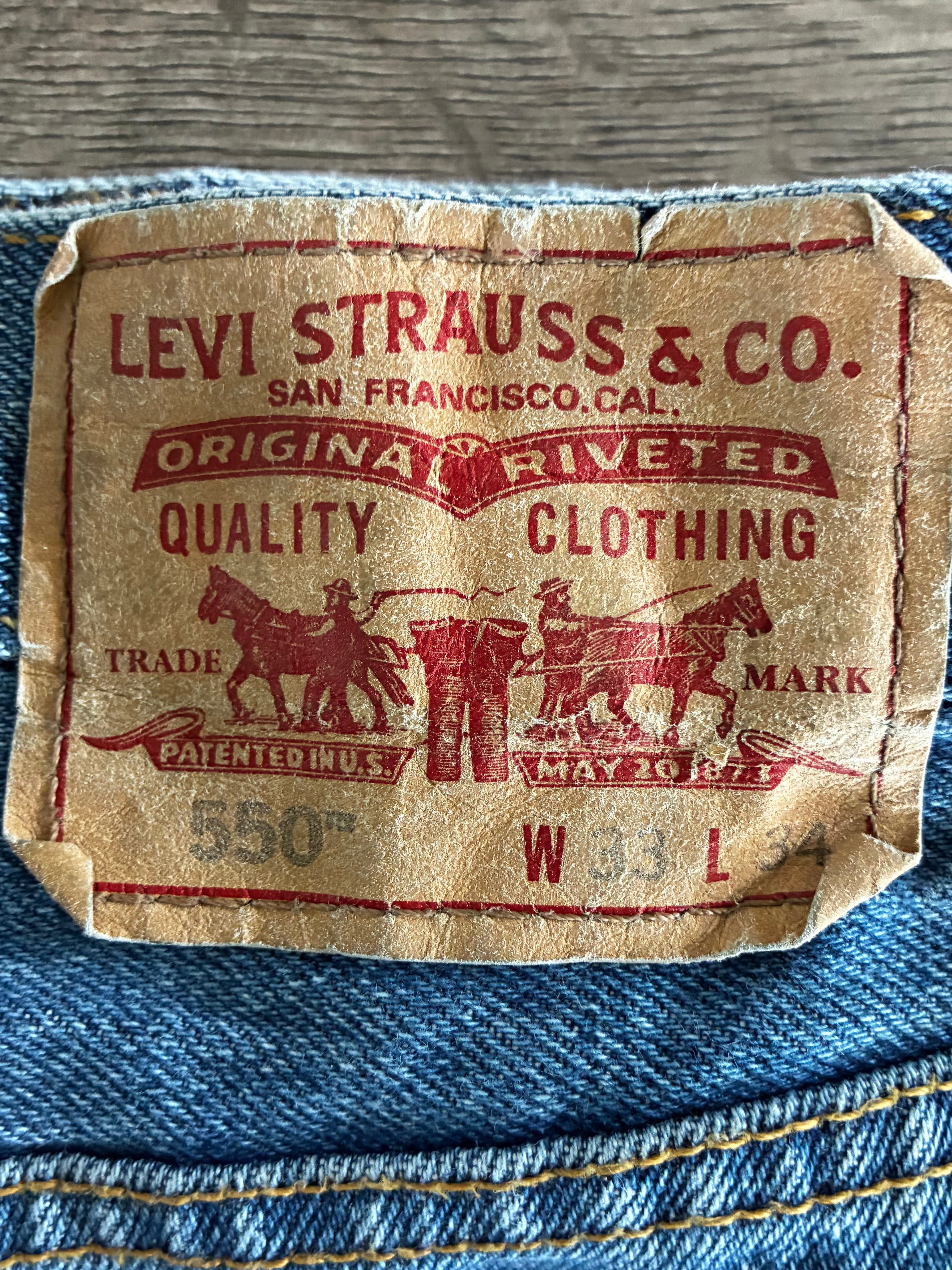 Vintage Levi's 550, Blue, Label - W33, L34, Actual Size - W33, L35