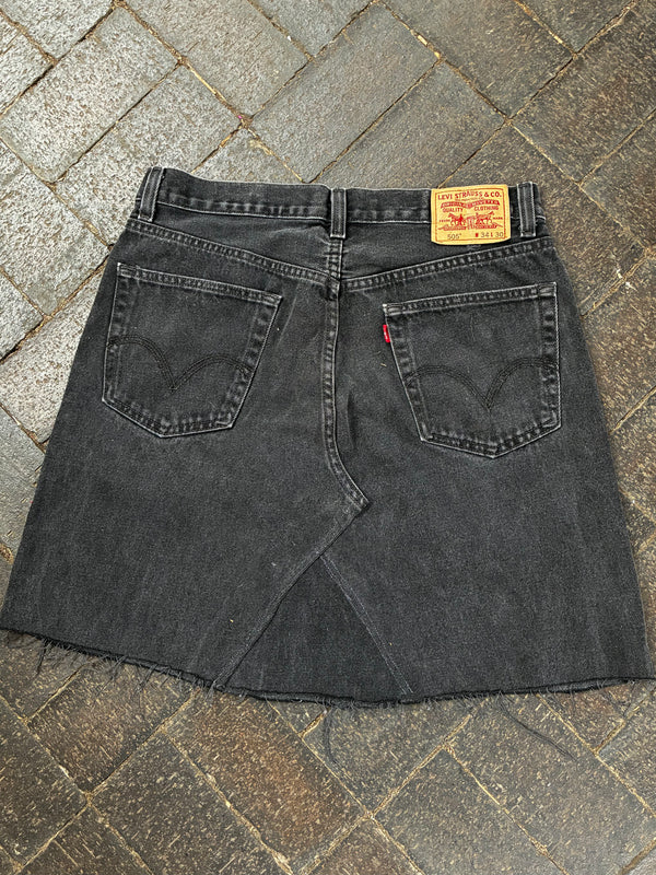 Vintage Up-cycled Levi's 505 Skirt, Black, Size 14
