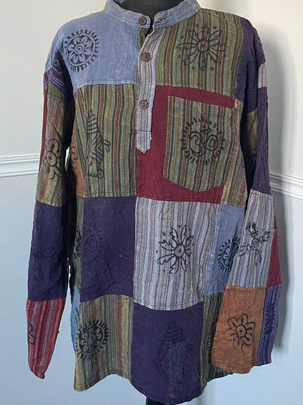 Patchwork Cotton Shirt, L