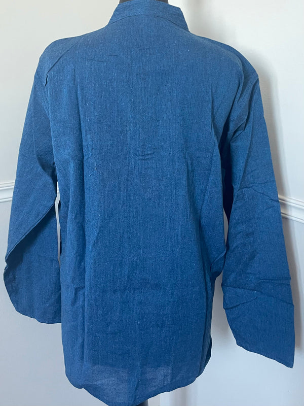 Blue Cotton Shirt, S/M
