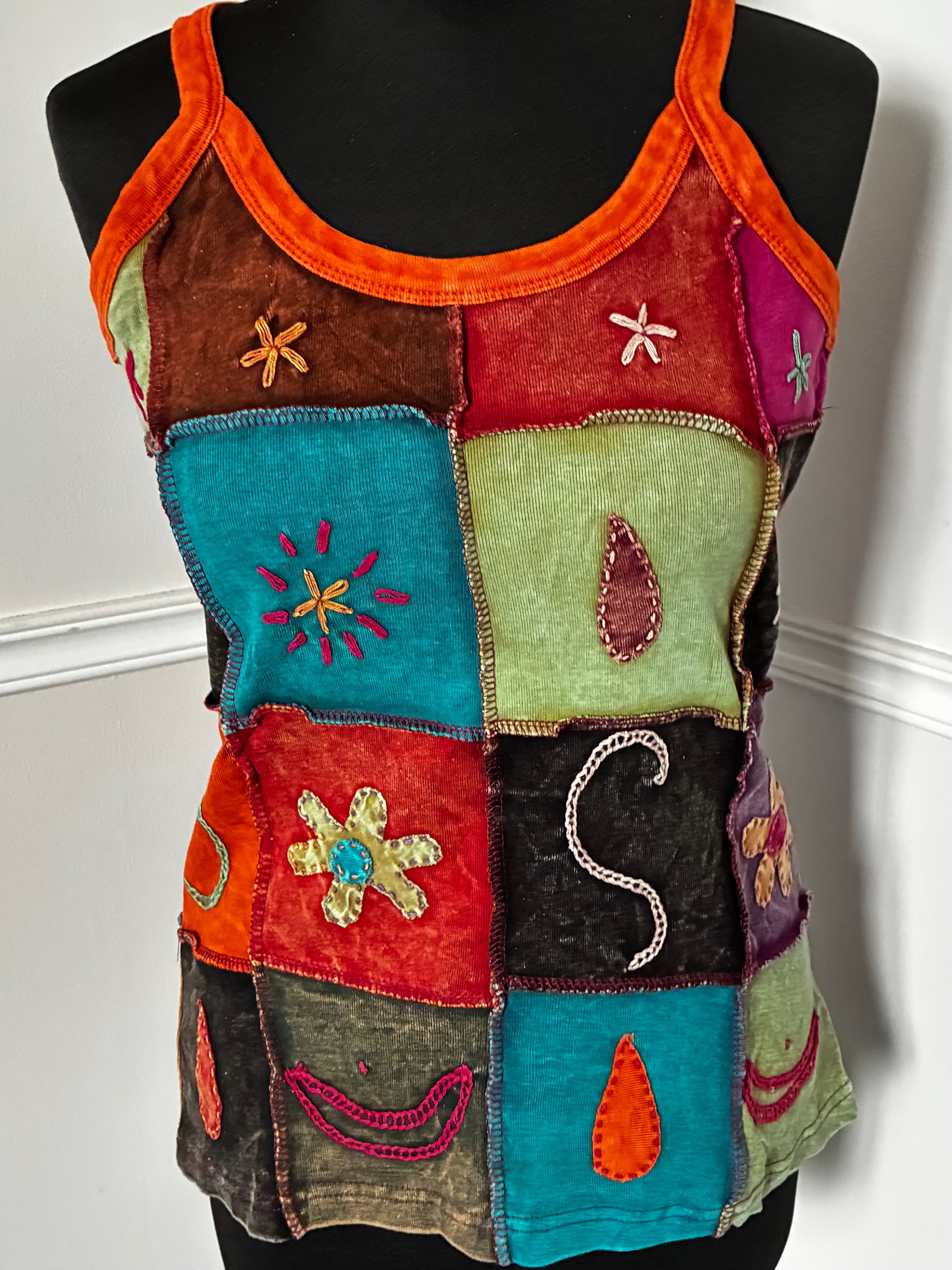 Hippy Flower Vest Top, XL