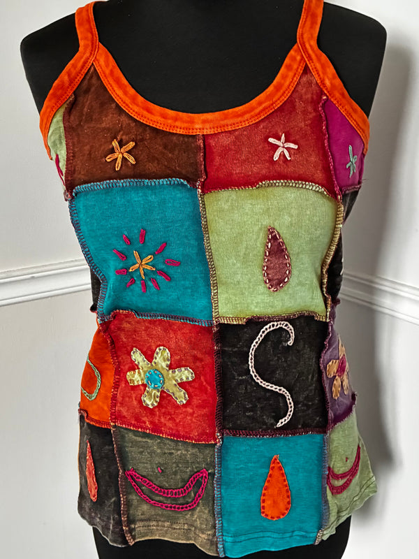 Hippy Flower Vest Top, XL