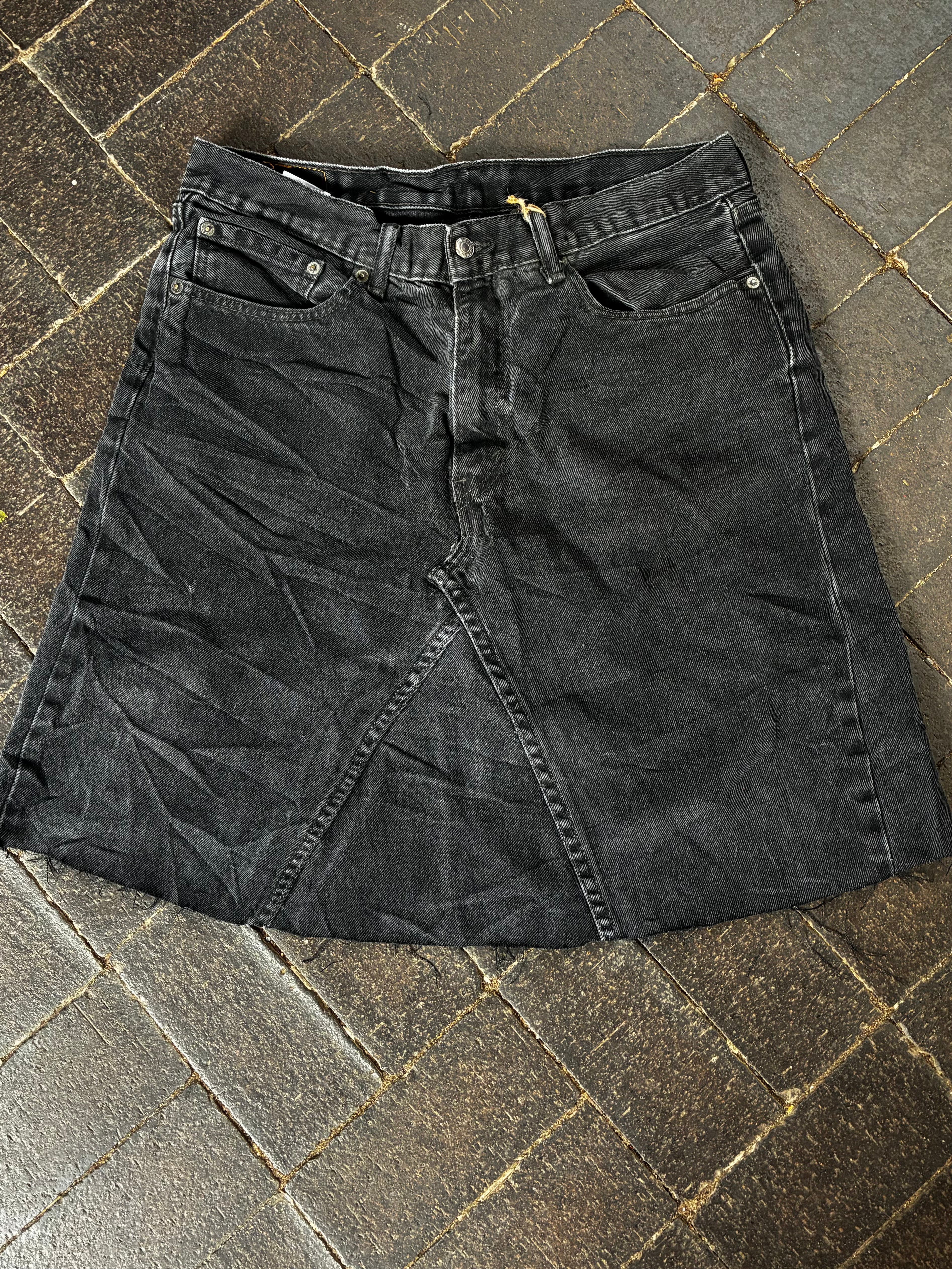 Vintage Up-cycled Levi's 505 Skirt, Black, Size 16