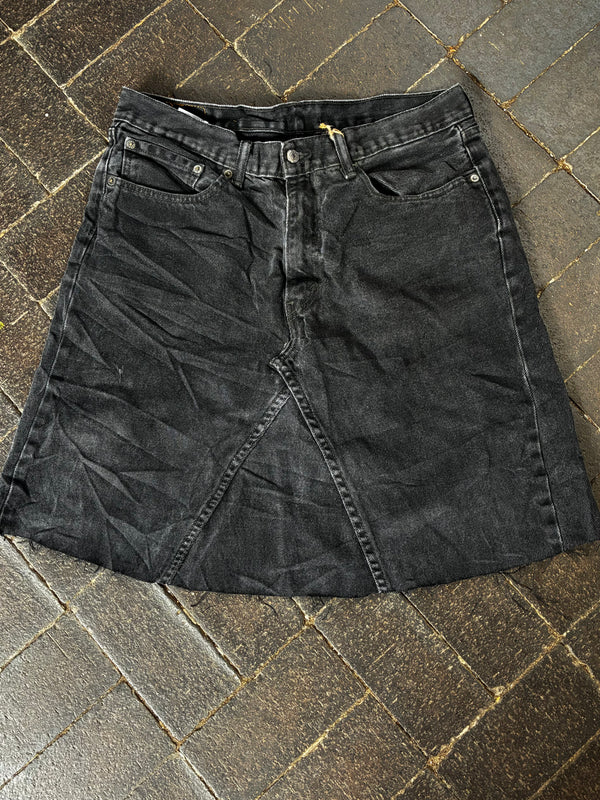 Vintage Up-cycled Levi's 505 Skirt, Black, Size 16