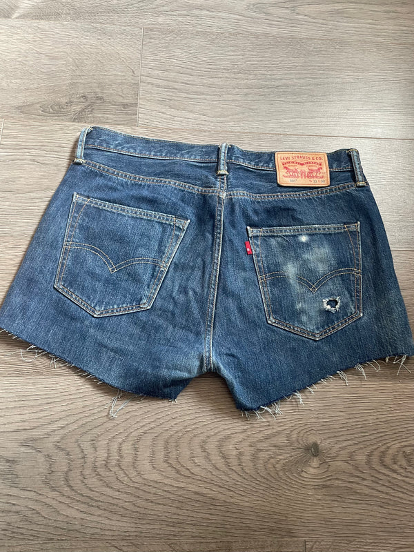 Vintage Up-cycled Levi's 501 Shorts, Dark Blue, W35 L3