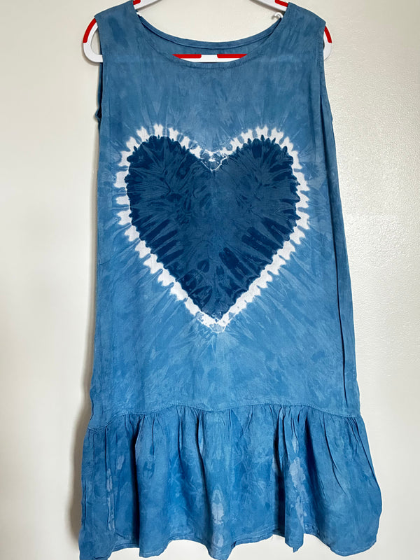 Indigo Heart Tie Dye Dress