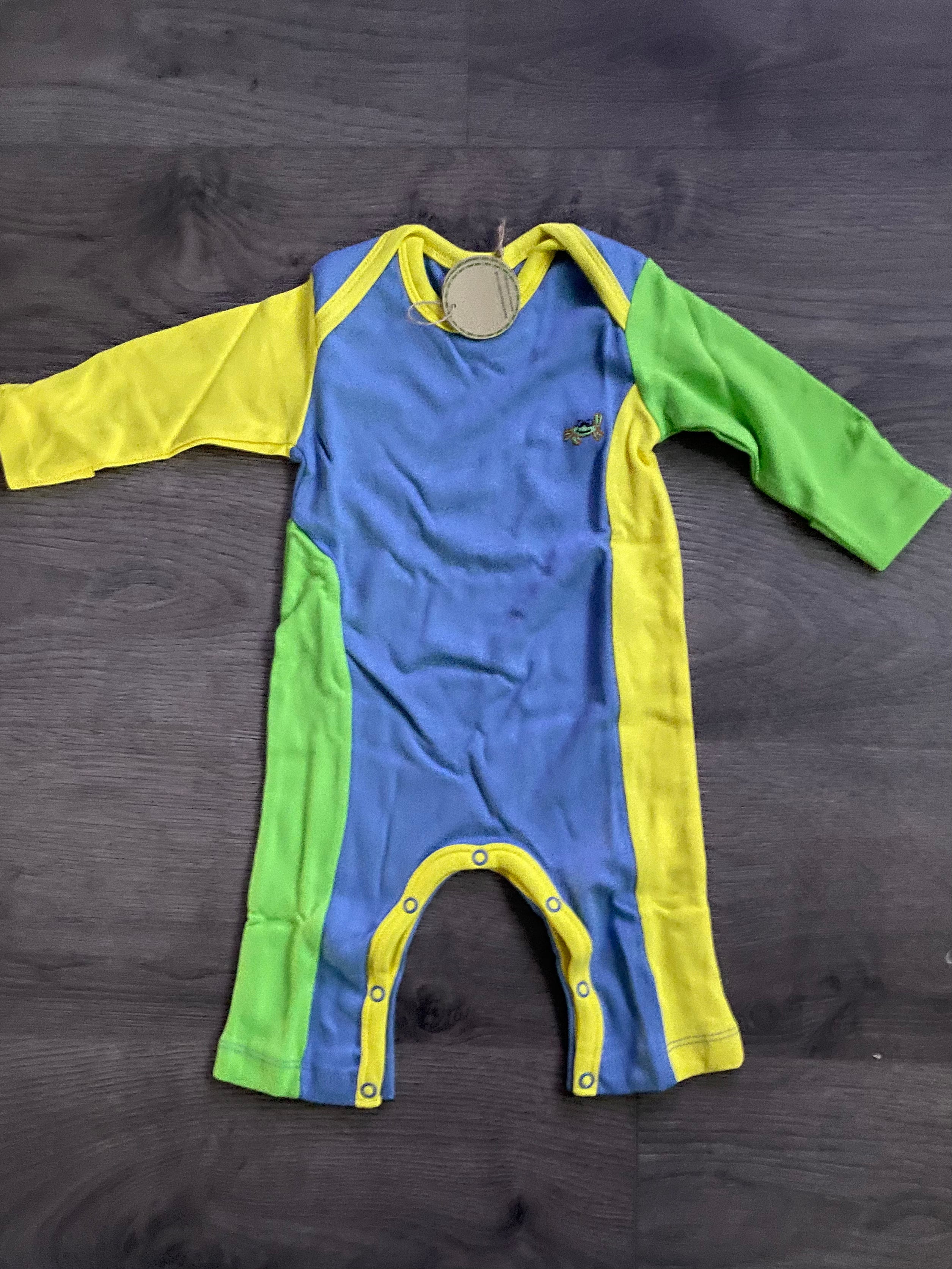 Footless Blue/Green Romper (6-9 months)