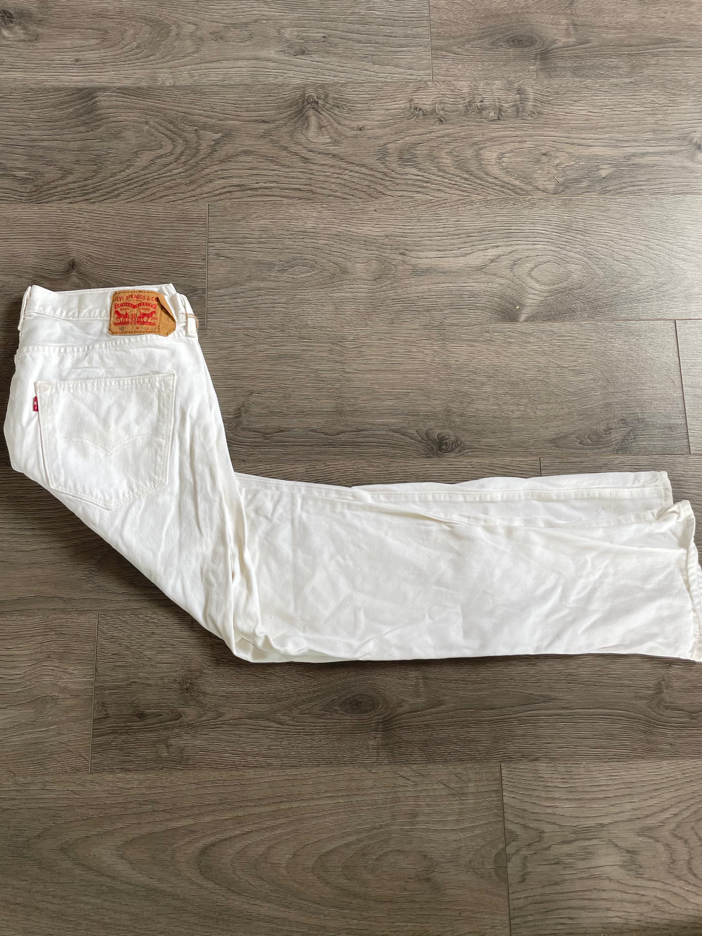 Vintage Levi's 501, White, Label - W36, L32, Actual Size - W37, L33