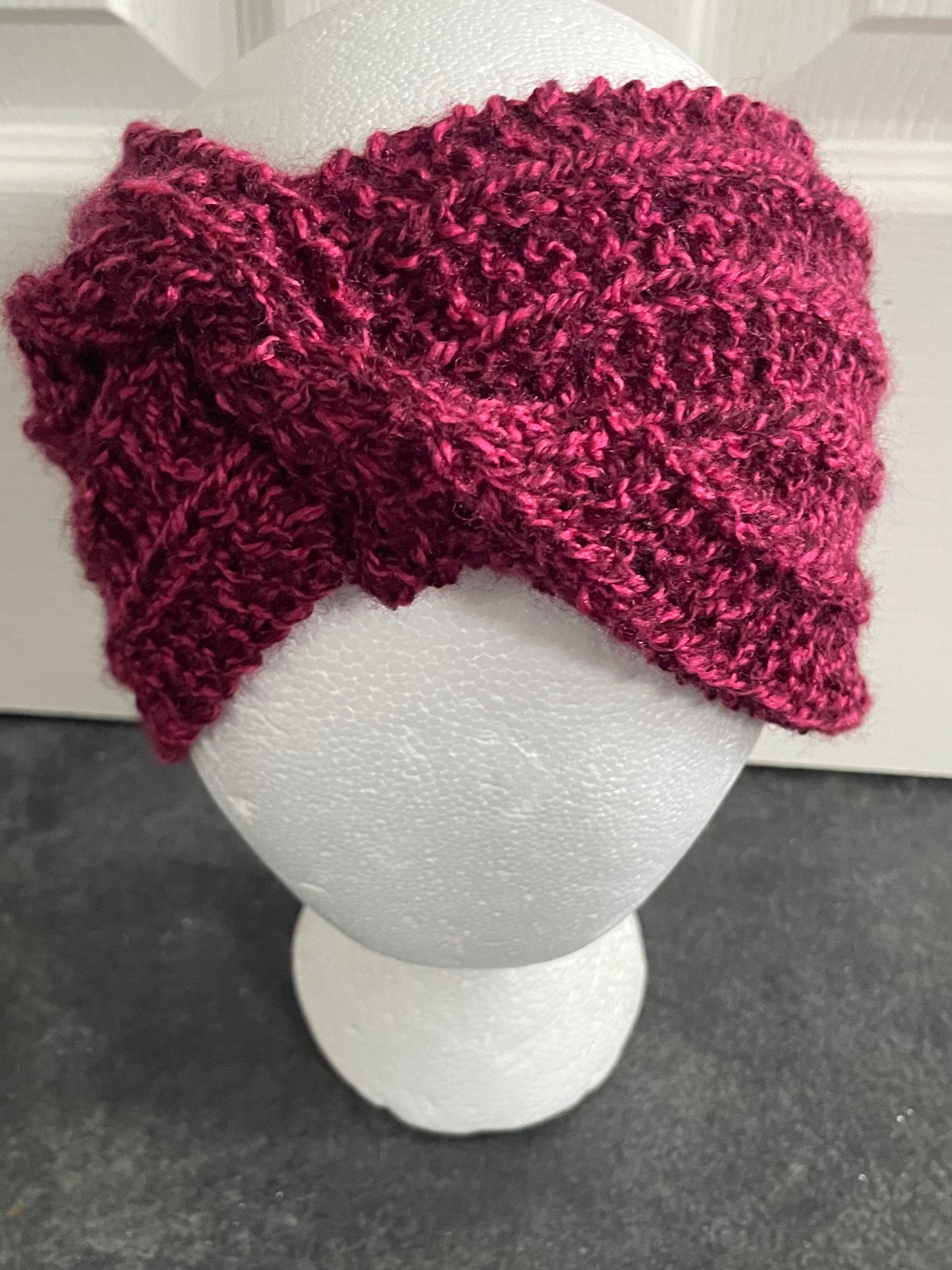 Burgundy Winter Twist Headband