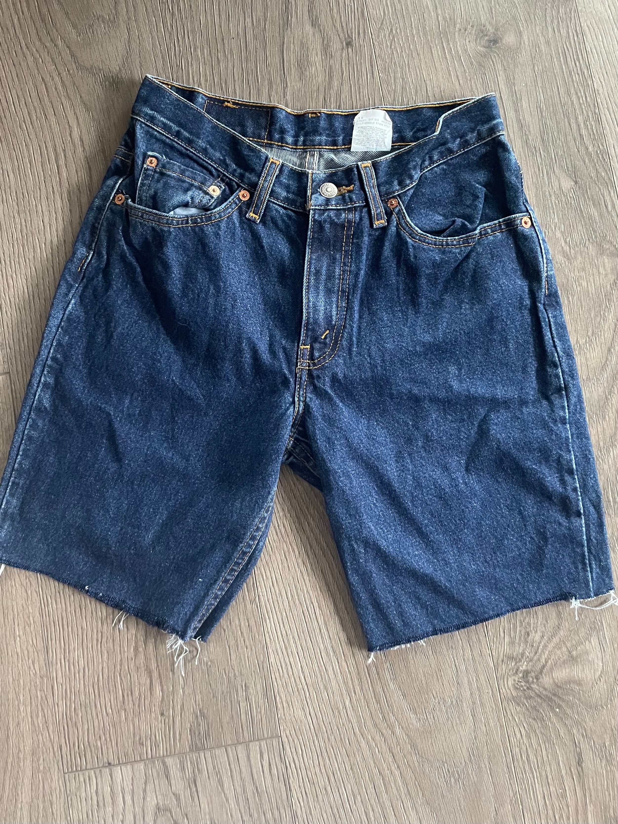 Vintage Up-cycled Levi's 550 Shorts, Dark Blue, W27 L8