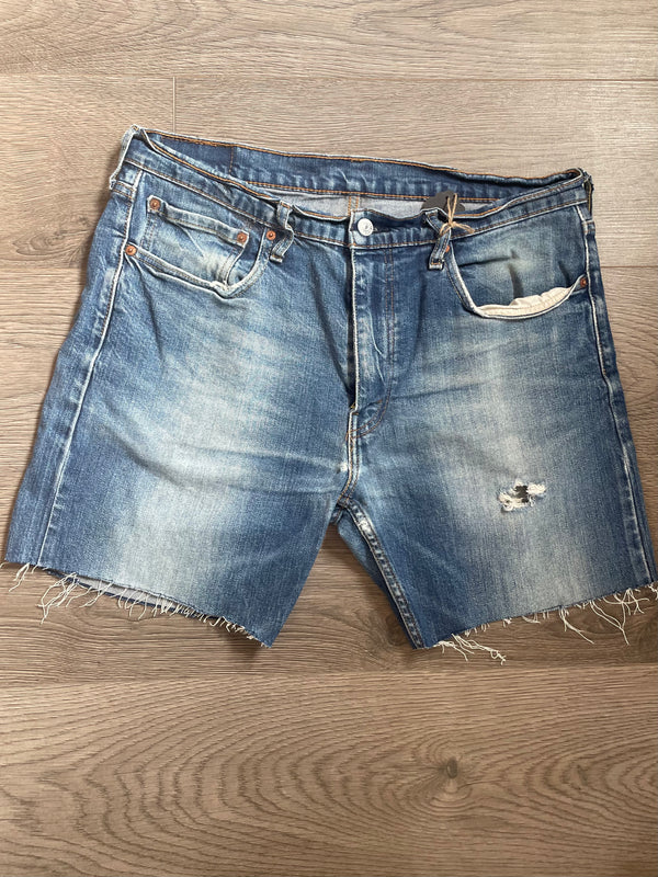 Vintage Up-cycled Levi's Shorts, Blue, W36 L7