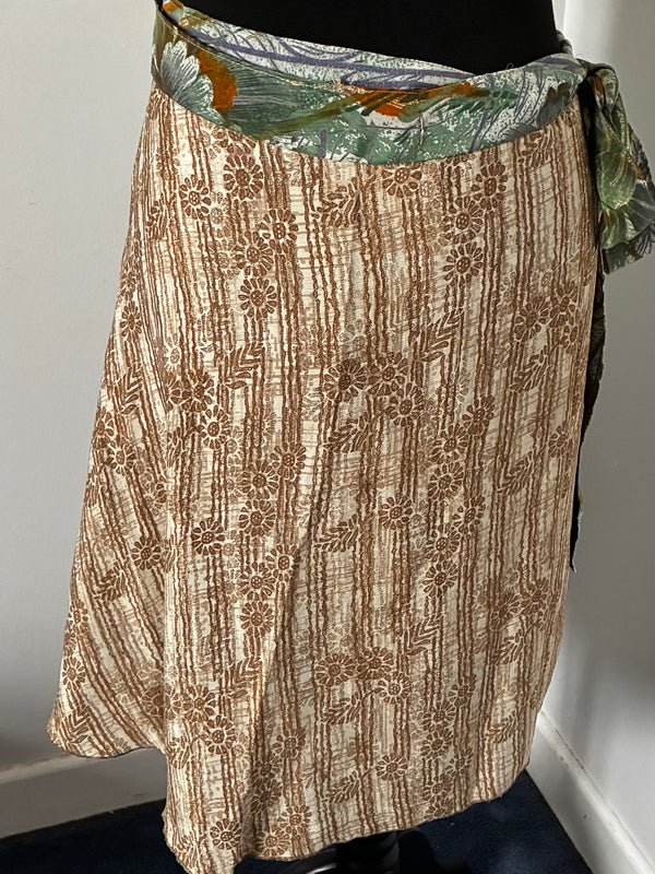 Recycled Reversible Wrap Saree Short Skirt
