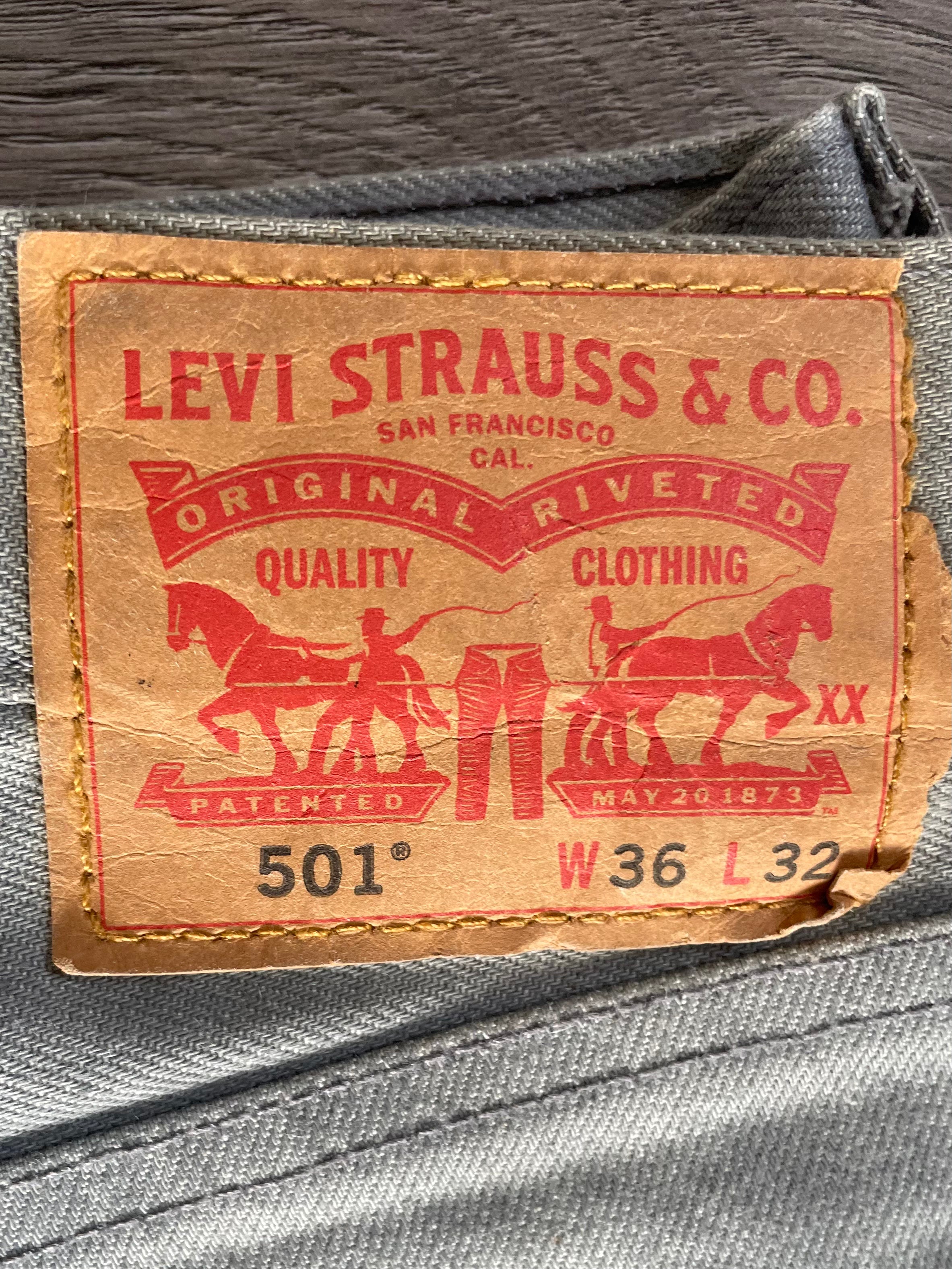 Vintage Up-cycled Levi's 501 Shorts, Khaki, W38 L14