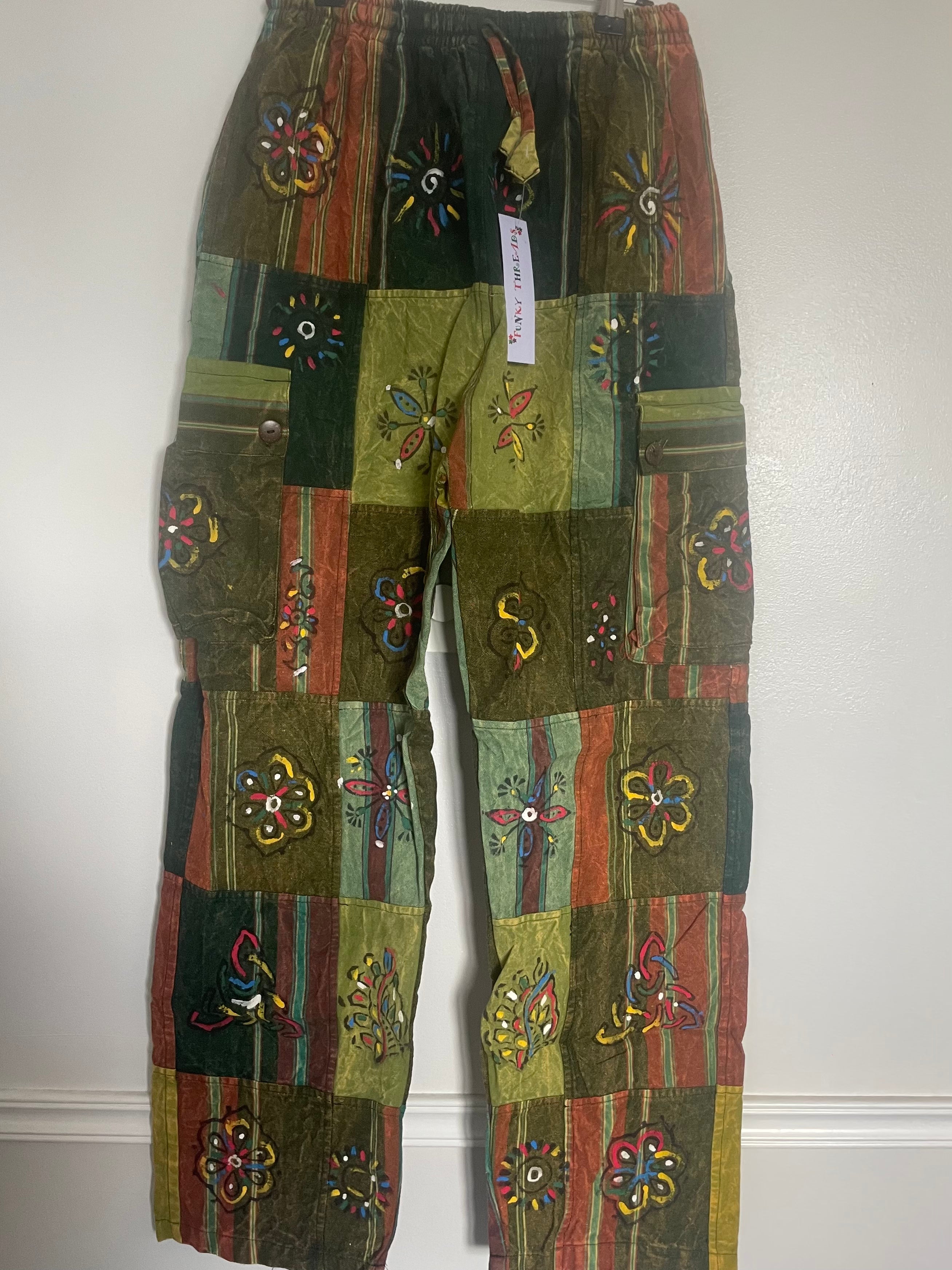 Thick Patchwork Cargo Trousers, L