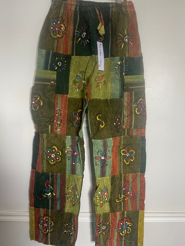 Thick Patchwork Cargo Trousers, L