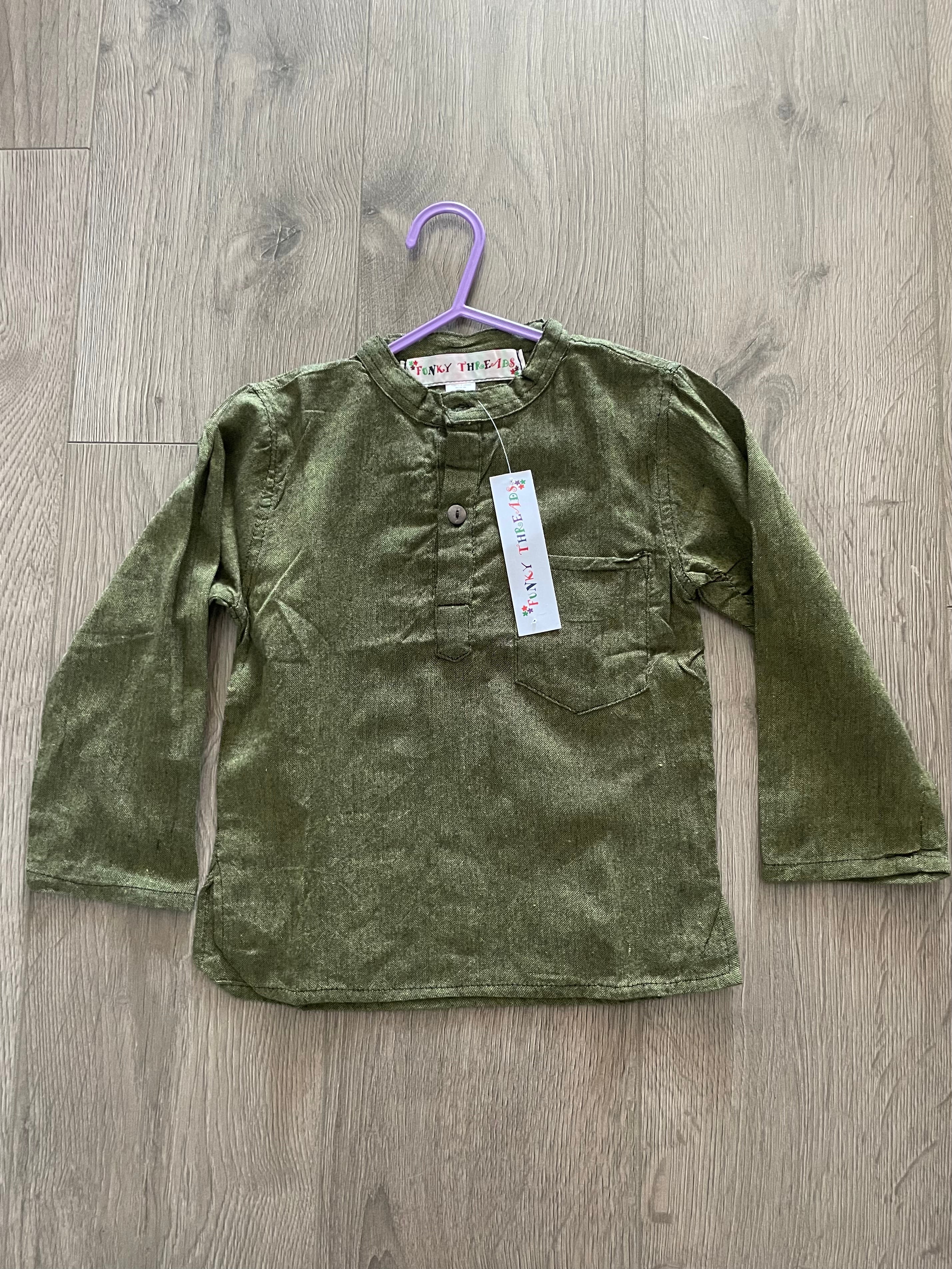 Green Cotton Shirt (age 7-8)