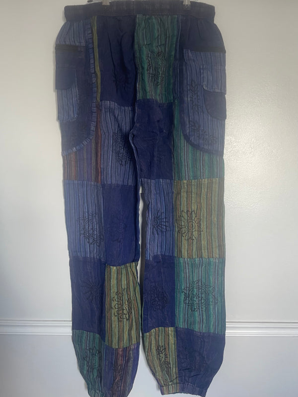 Patchwork Zip Pocket Trousers, XXL