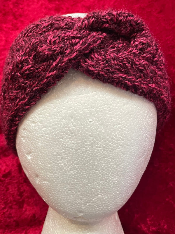 Burgundy Fleck Winter Twist Headband