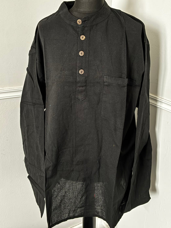 Black Cotton Shirt, XXL