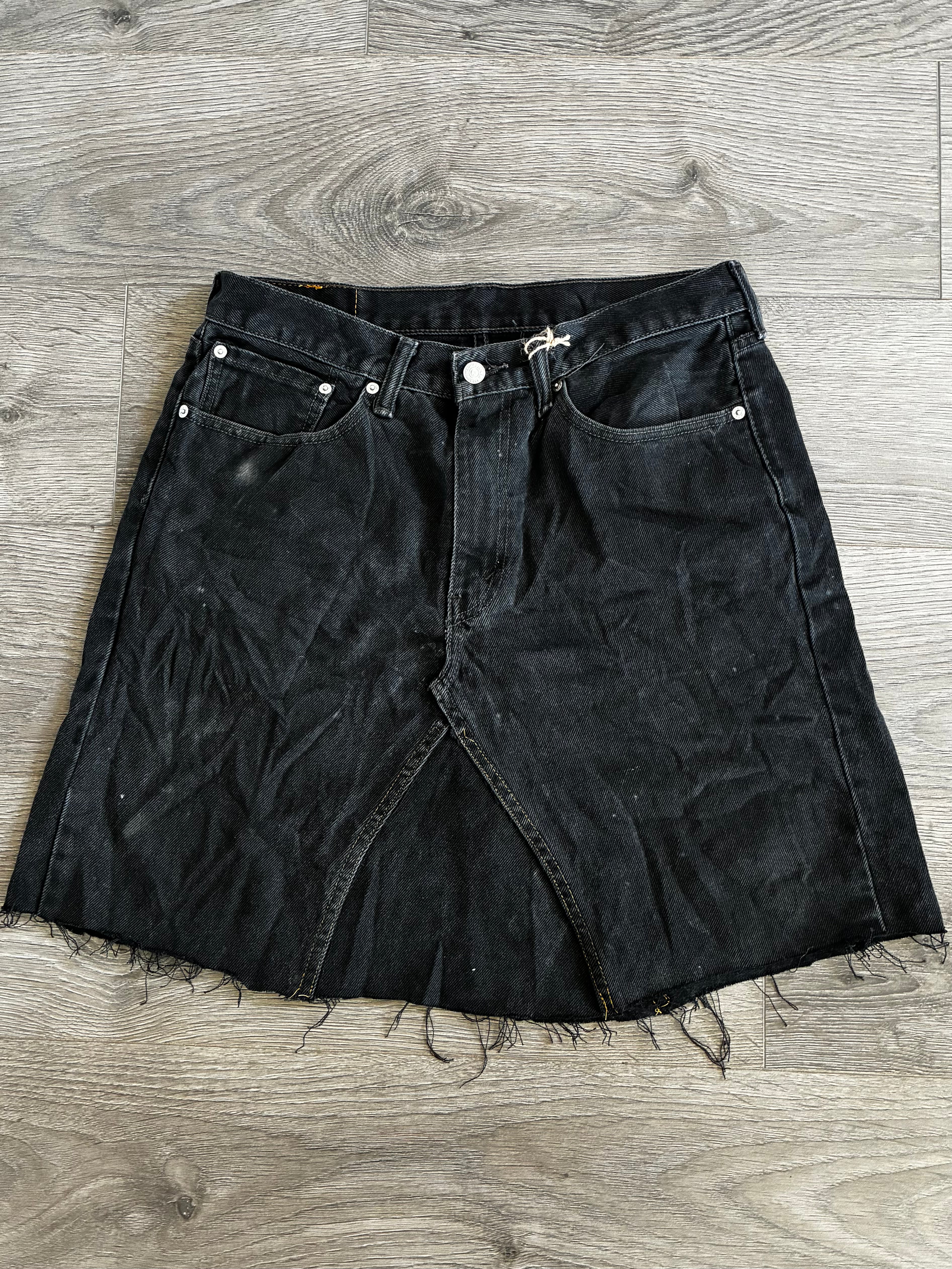 Vintage Up-cycled Levi's 505 Skirt, Black, Size 14