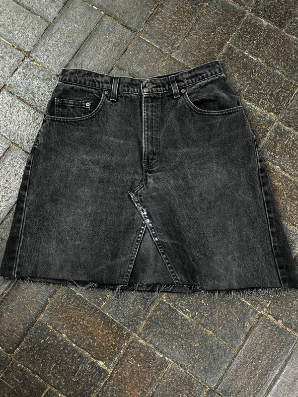 Vintage Up-cycled Levi's 560 Skirt, Black, Size 12