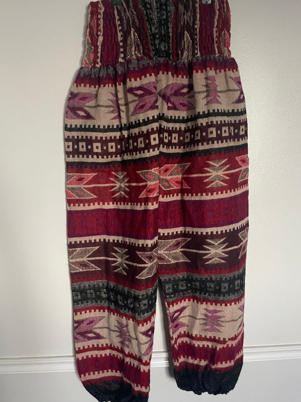 Snuggly Lilac/Red Aztec Cashmelon Trousers, 24-48” Waist