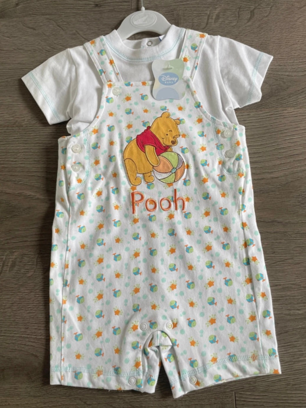 Disney Dungarees and T-Shirt (6-12 mths)