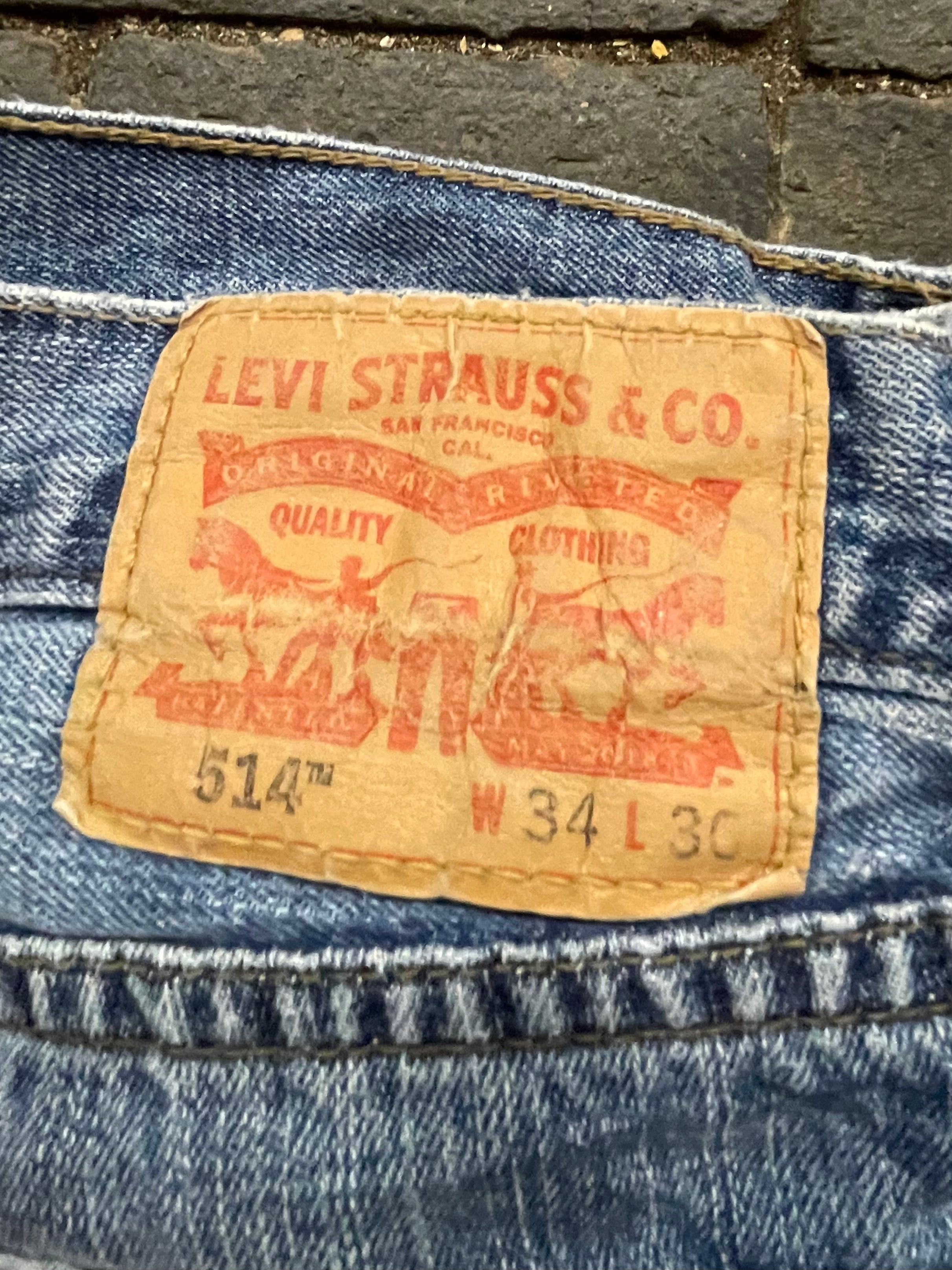 Vintage Levi's 514, Blue, Label - W34, L30, Actual size - W34, L31