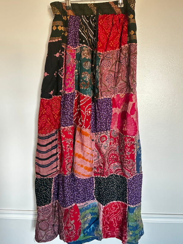 Red/Black Patchwork Skirt