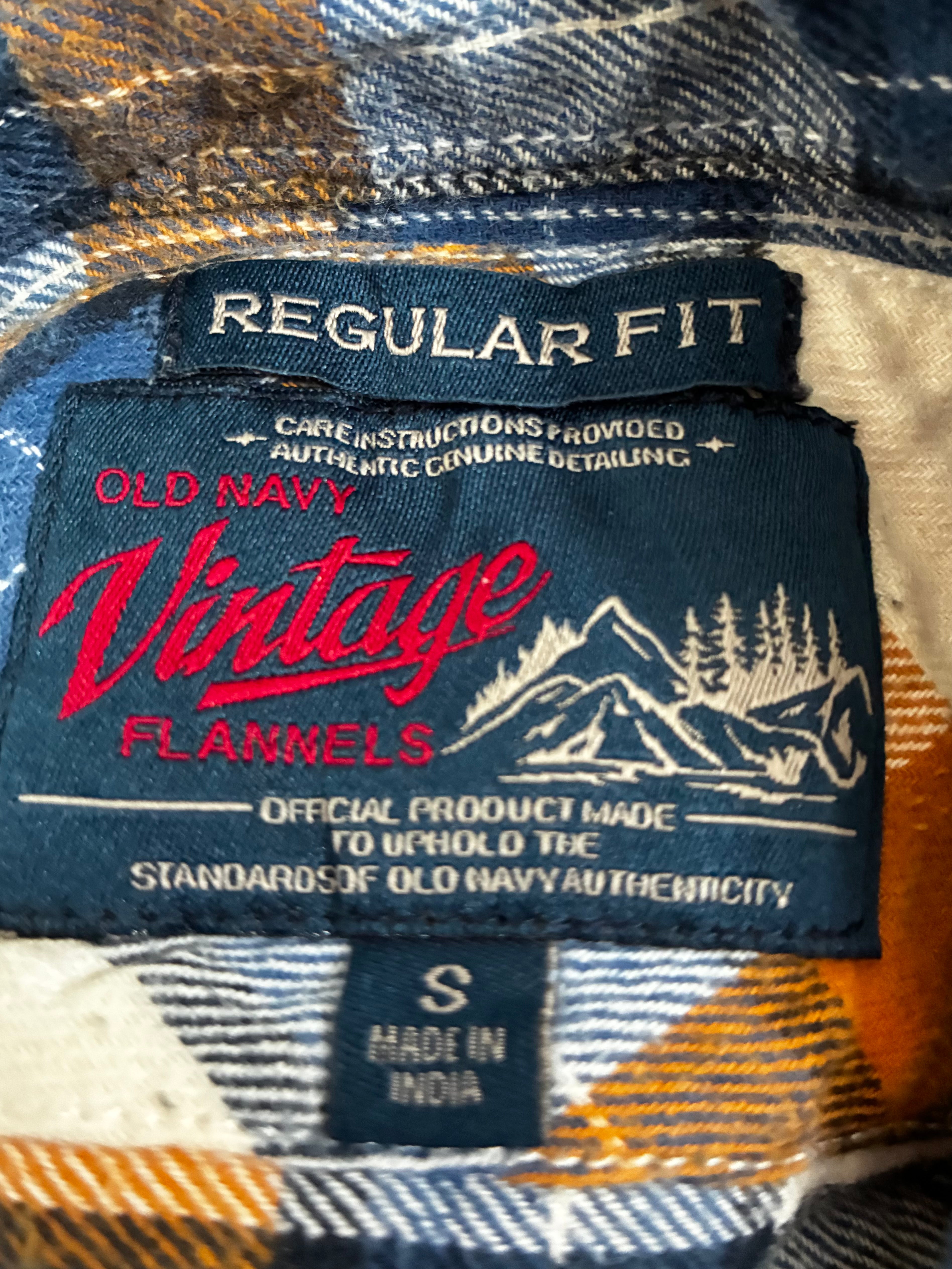 Thin Yellow/White/Blue Checked Flannel, S